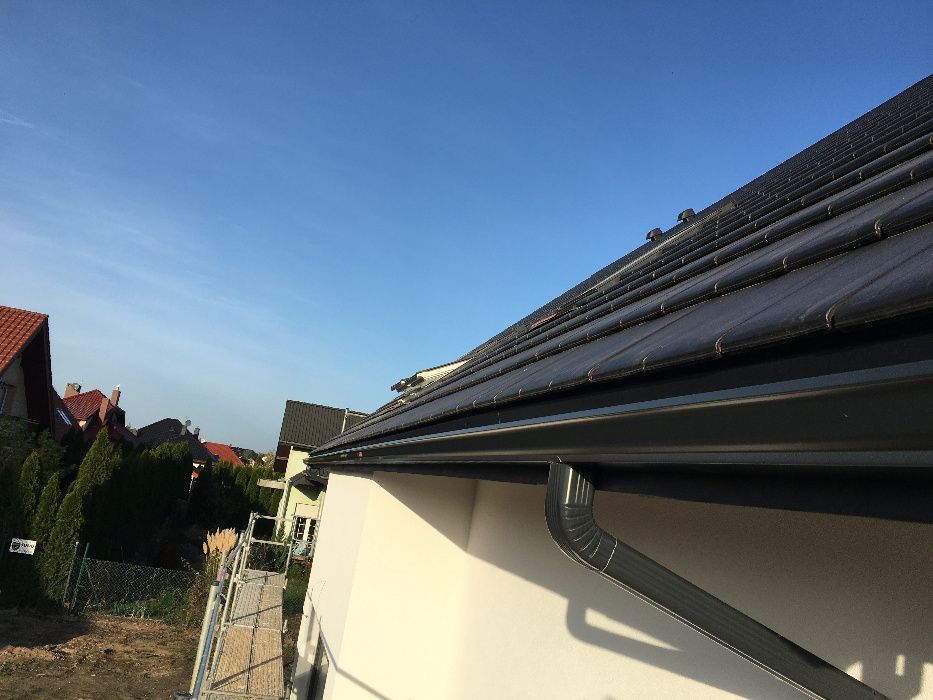 Rynny aluminiowe bez łączeń, ciągłe, ciagnione, wkręty farmery