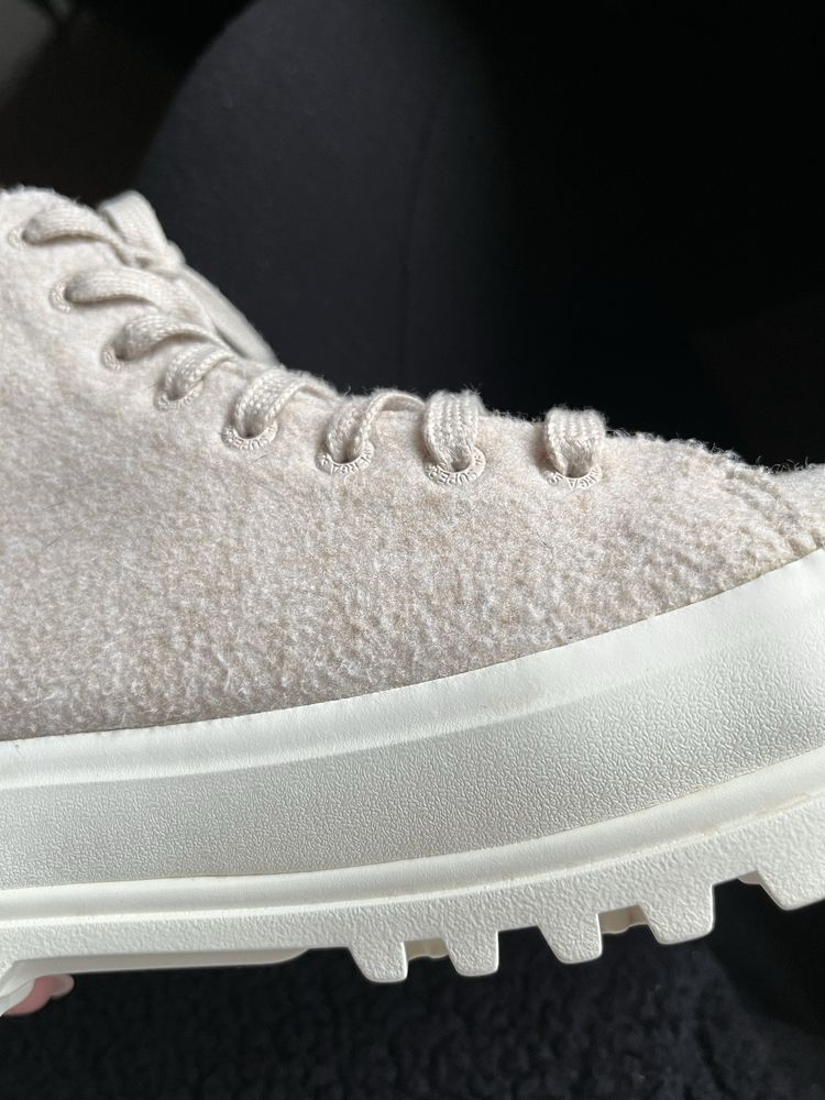 Buty Superga sneakersy trampki wysokie platforma 38 beżowe