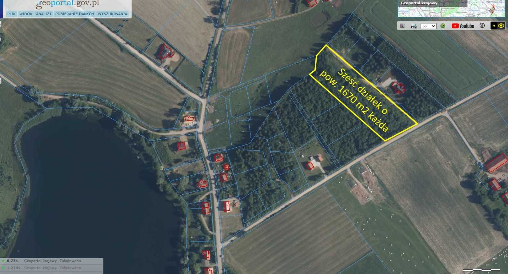 Sprzedam działki budowlane blisko jeziora - Wielochowo, Lidzbark Warm.