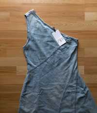 Jeansowa sukienka maxi na jedno ramię ZARA nowa