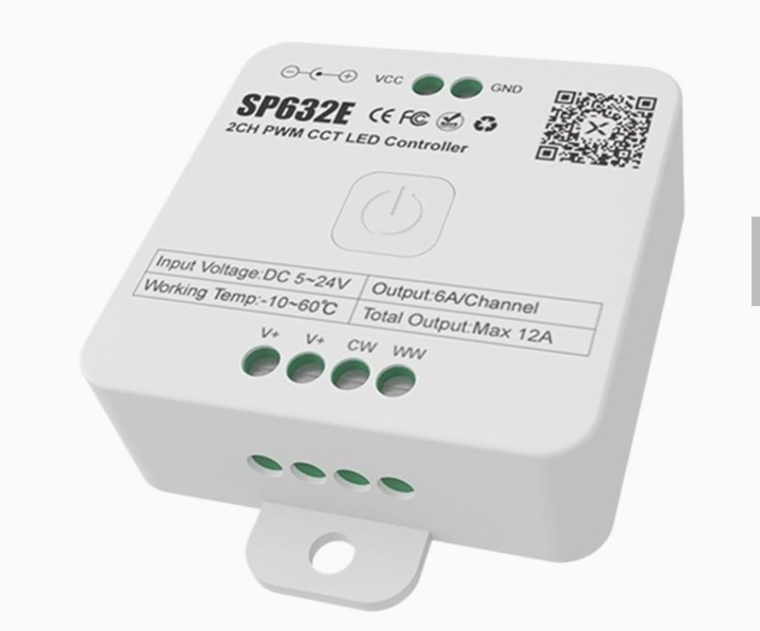 Sterownik SP632E LED CCT 2 kanały PWM bluetooth Home assistant pilotRF