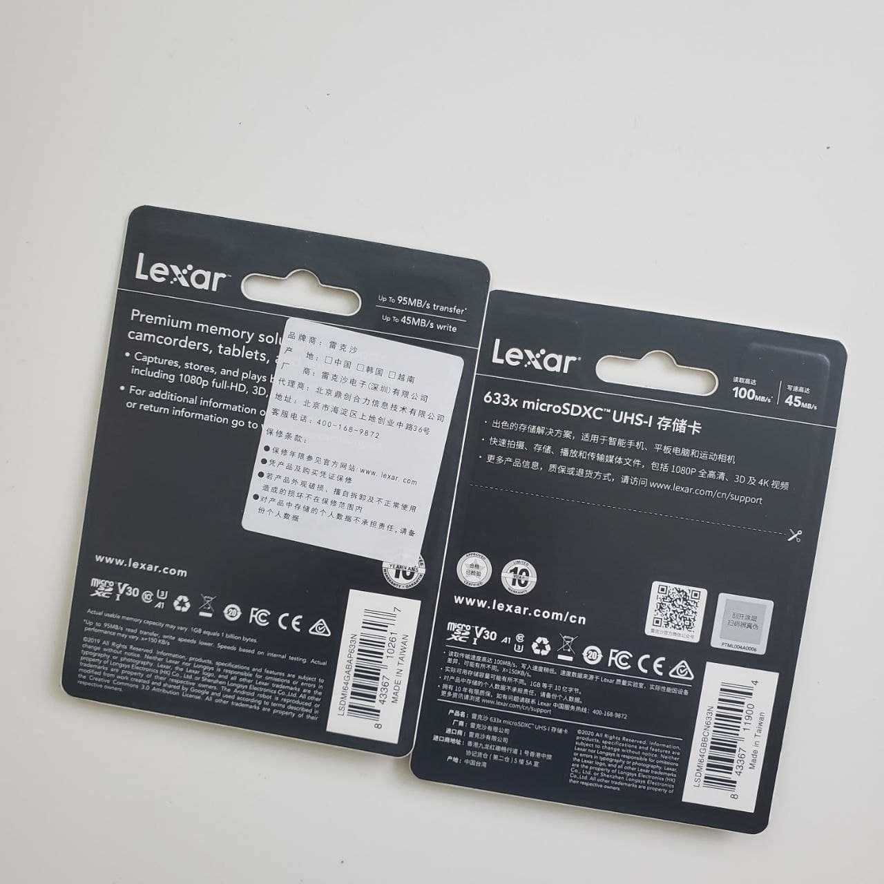 Карта памяти Micro SDXC Lexar 64 Gb