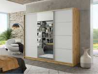 Szafa przesuwna Black 150x205x56 z lustrem i 4xszuflady