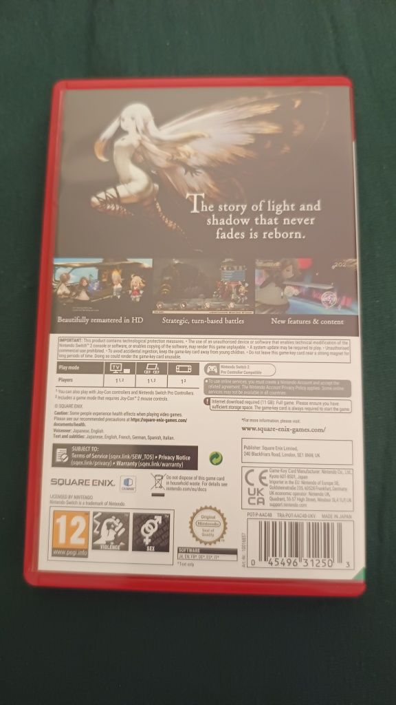 Bravely Default Flying Fairy Switch 2 game key-card