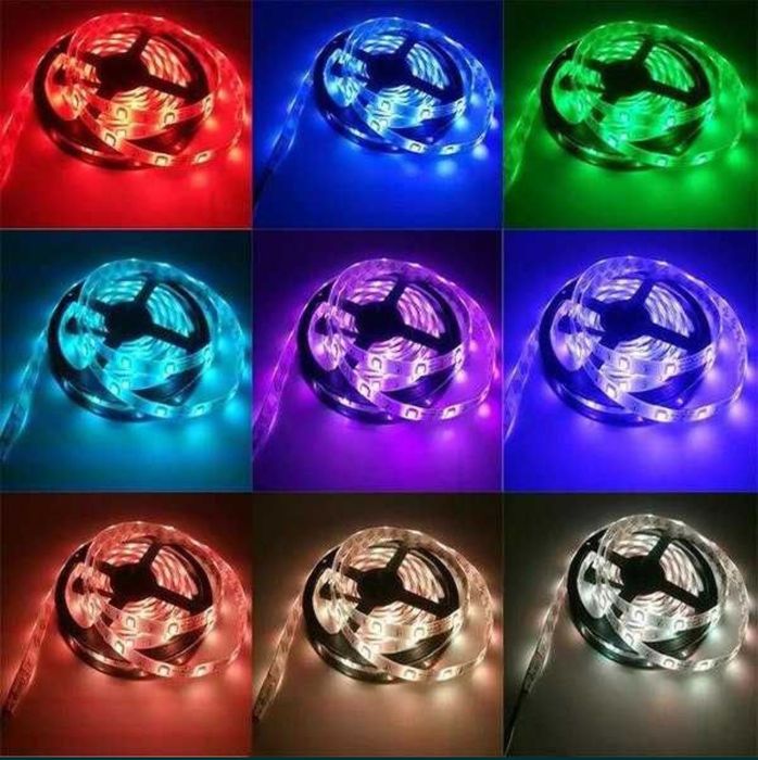 Разноцветная LED лента 5050RGB 5m подключение USB управление смартфон