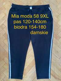 Mia Moda 58 9XL damskie czarne  dresowe spodnie  dresy Vintage
