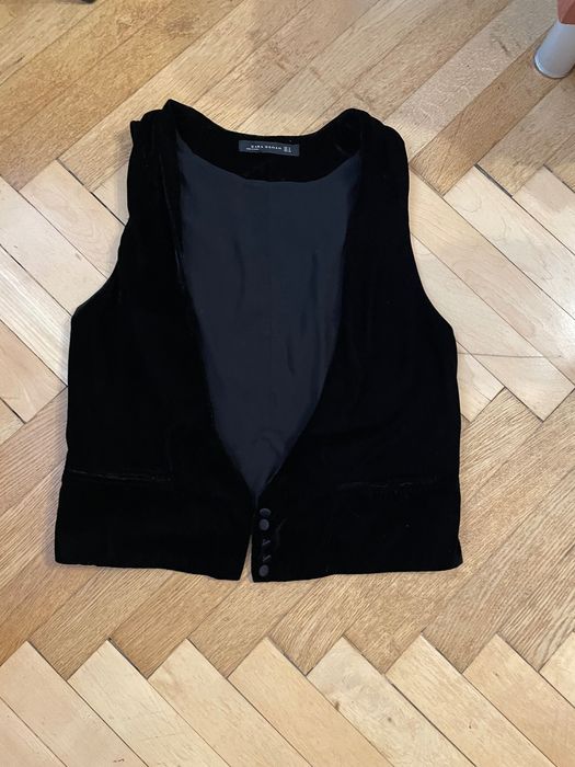 велюрова безрукавка кофта Zara жилетка  чорна светр безрукавка