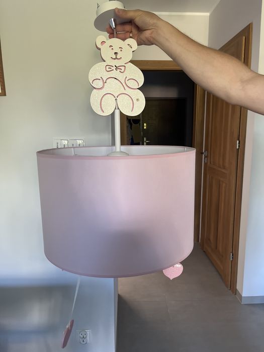Lampa wisząca dziewczynka miś różowa Nowodvorski