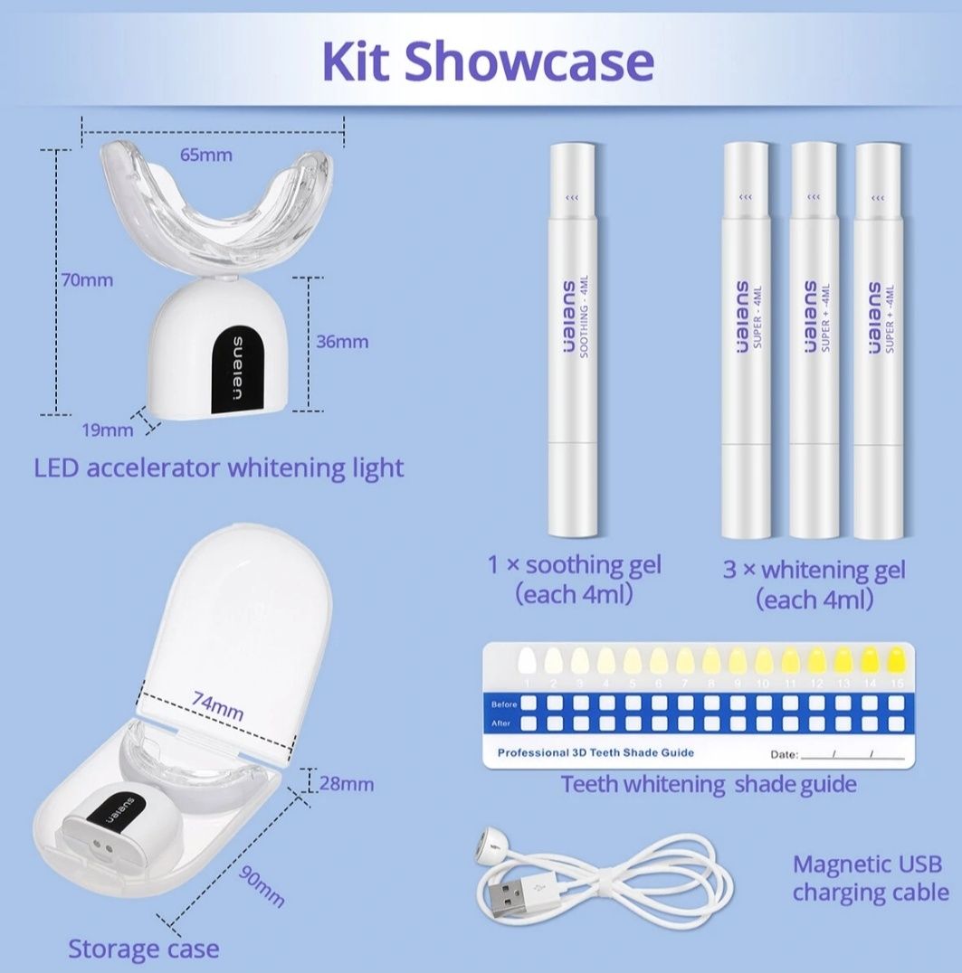 Kit de Branqueamento Dentário com gel UALAN ul-tw2 IPX6