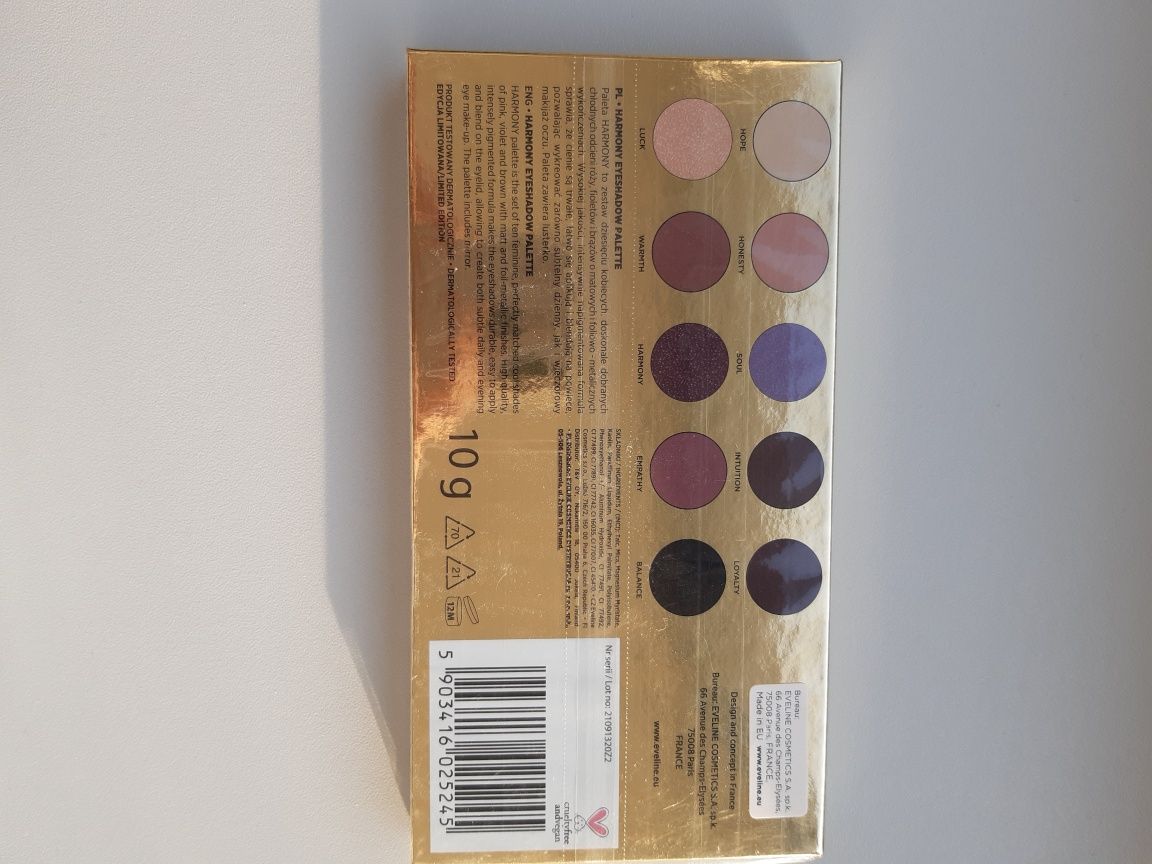 Eveline Cosmetics, Harmony Paleta 10 cieni do powiek