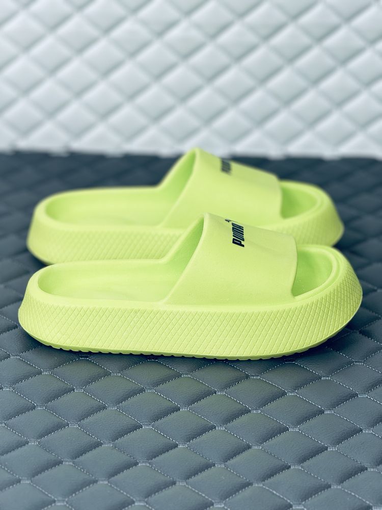 Женские салатовые шлёпанци Puma Lime Slide шлепки Пума салатовые