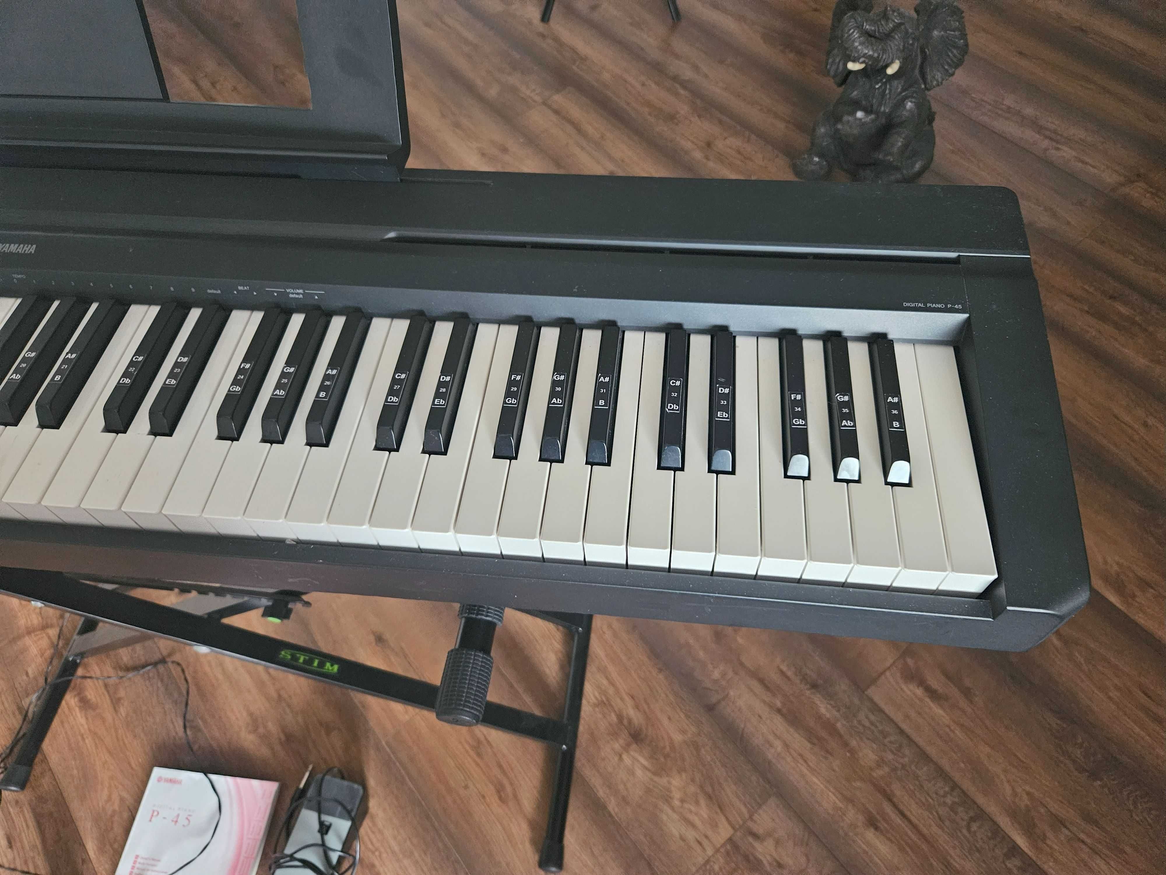 Pianino cyfrowe Yamaha P-45 pełna ważona klawiatura + Stojak