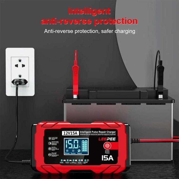 LEEPEE Smart зарядний пристрій для АКБ 12в 15а