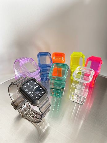 Ремешок кейс бампер Toxic Neon Color для Apple Watch 40 яркий ток