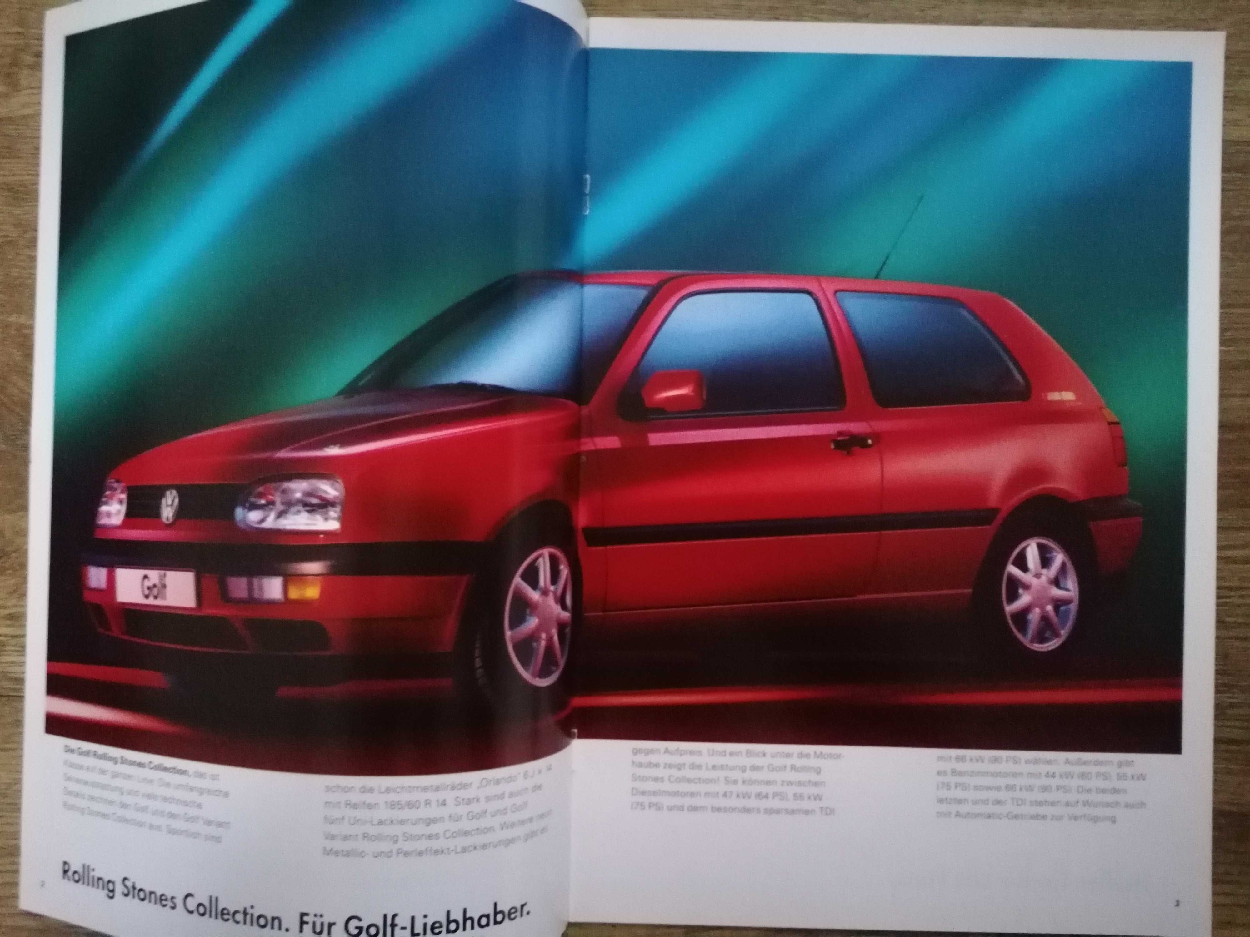 Prospekt VW Golf III / Variant Rolling Stones Collection.