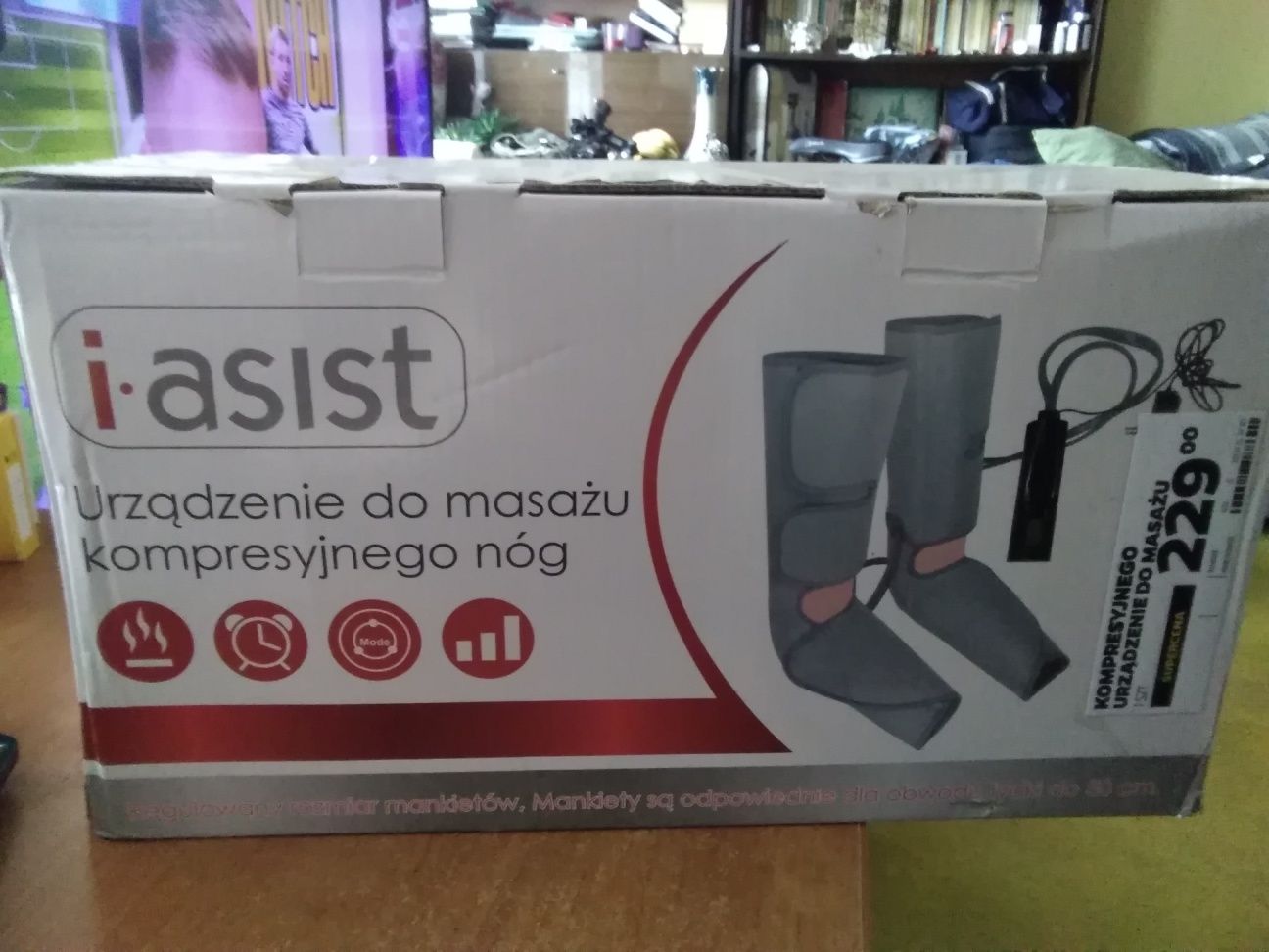 I-asist urządzenie do masażu kompresyjnego nóg.