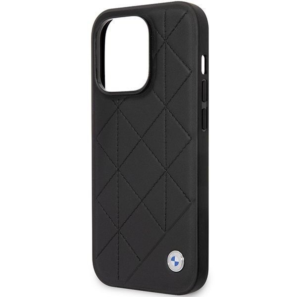 Etui Skórzane BMW Leather Quilted do iPhone 14 Pro 6,1" - Czarny