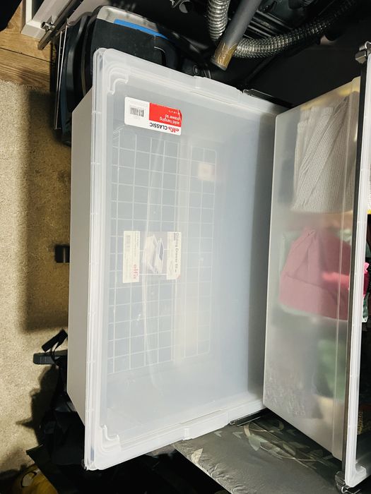 Szuflada z pokrywą system Elfa 436mm x 605 mm srebrny Platinum wsporn