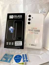 etui przeźroczyste 2mm Samsung A53 5G + szkło hartowane 5D
