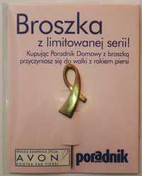 Broszka Avon wykonana by Kruk Wspieram walkę z rakiem