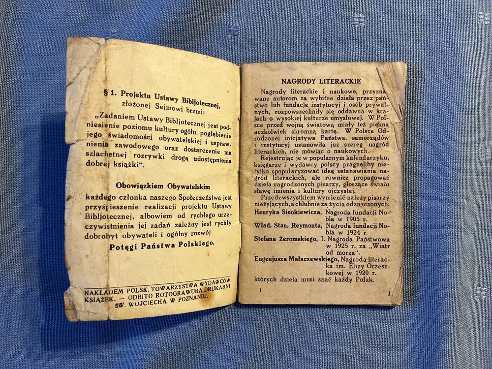 Kalendarzyk miłośników książek na 1930 rok przedwojenny