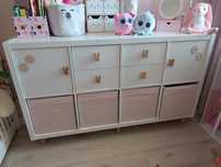 Regal dzieciecy Ikea Kallax 147x77 szuflady, szafki doinwestowany