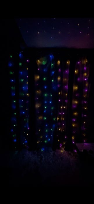 Гірлянда штора роса 3*3м з гачками, usb при відключеннях світла