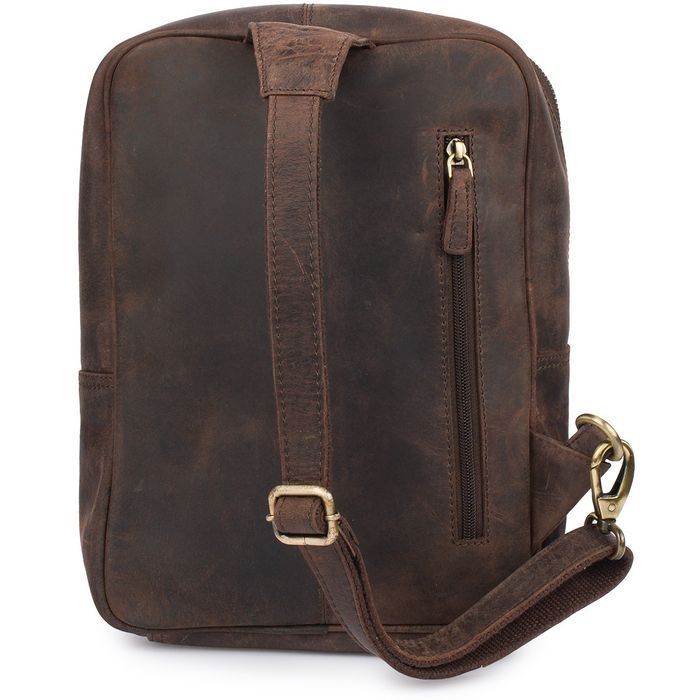 Plecak skórzany saszetka przez ramię crossbody modna 2-komorowa