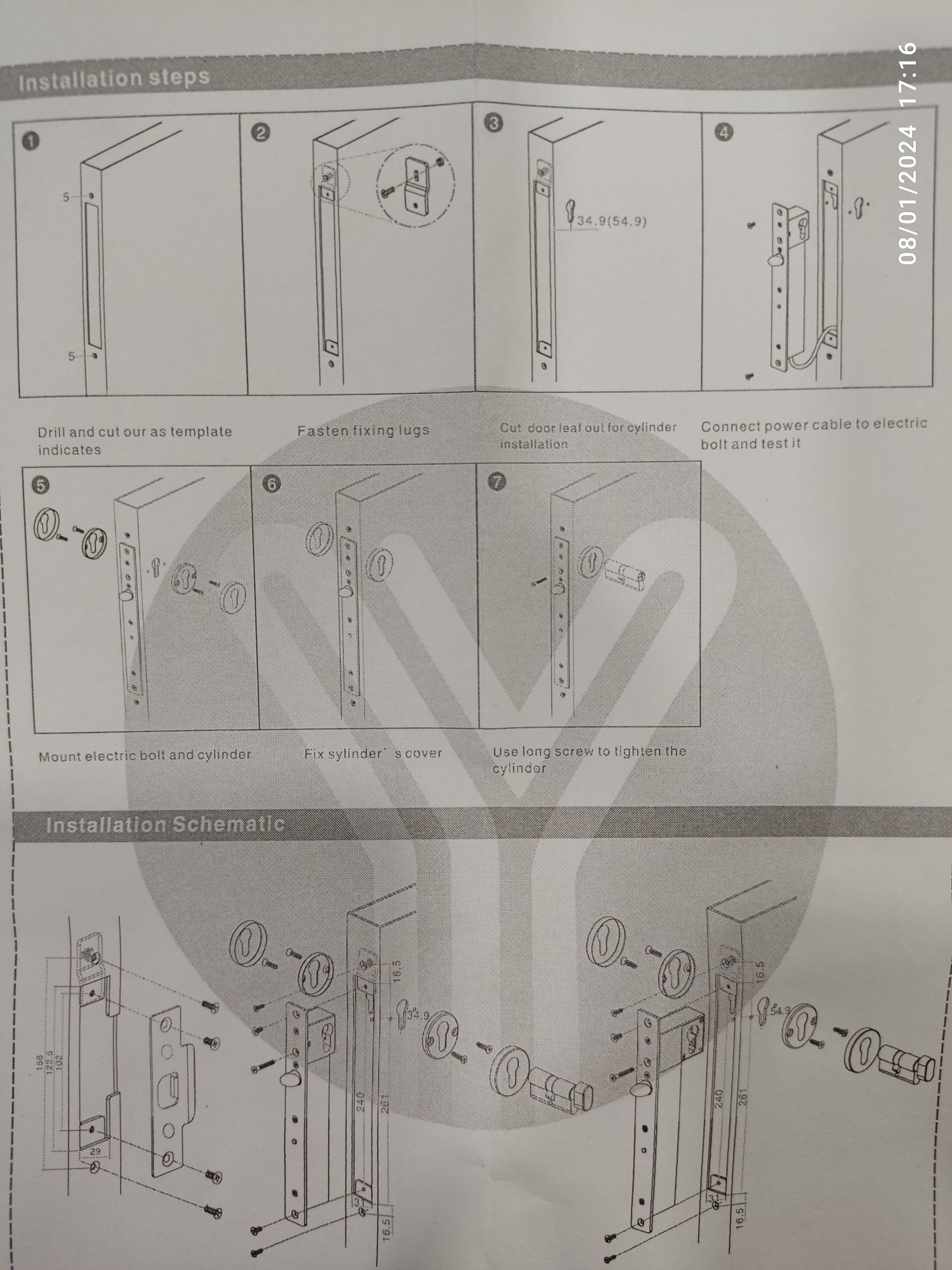 Fechadura elétrica inteligente 12v DC para condomínio