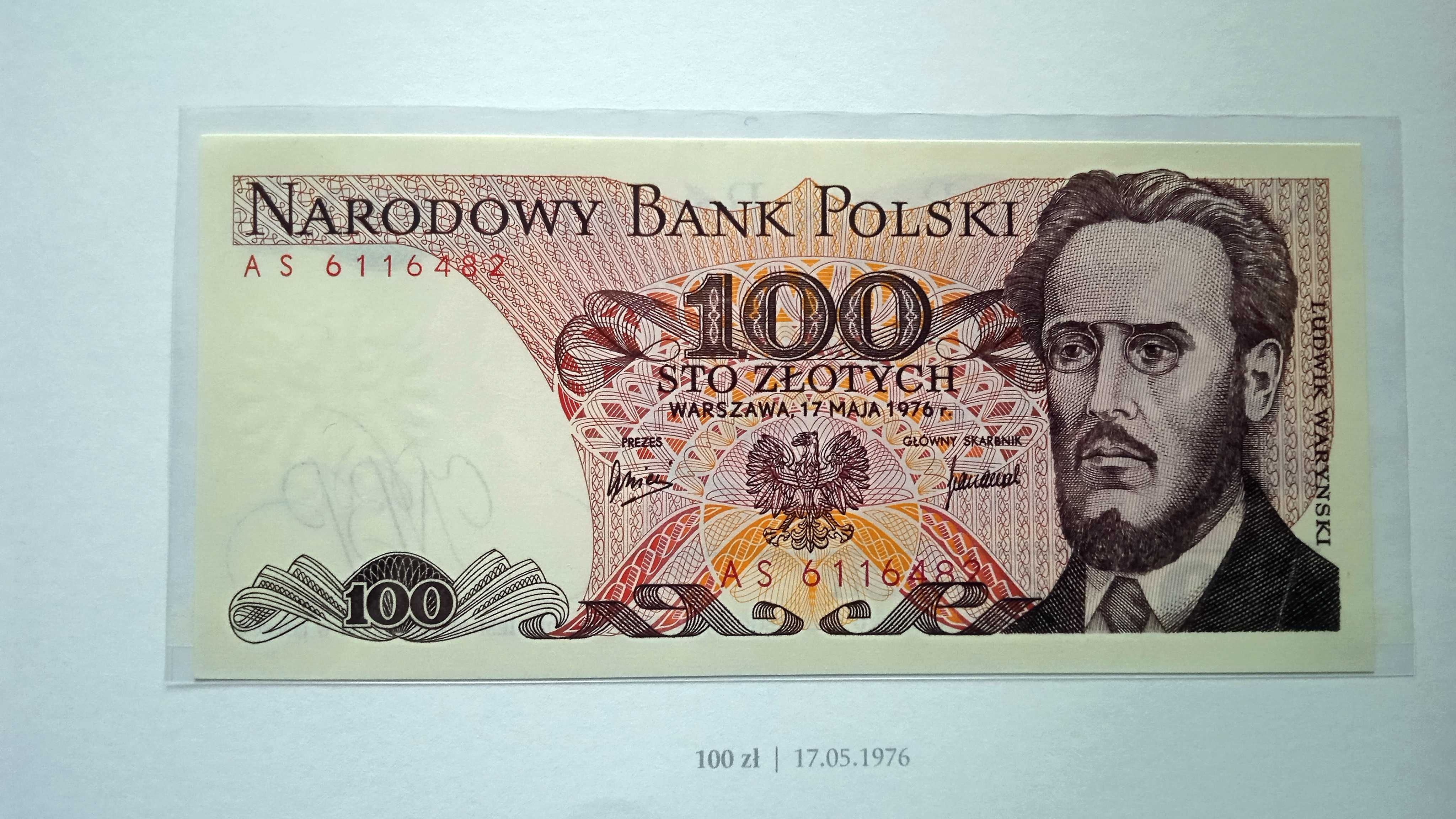 Banknot PRL   100 zł   1976    AS   st.1 UNC