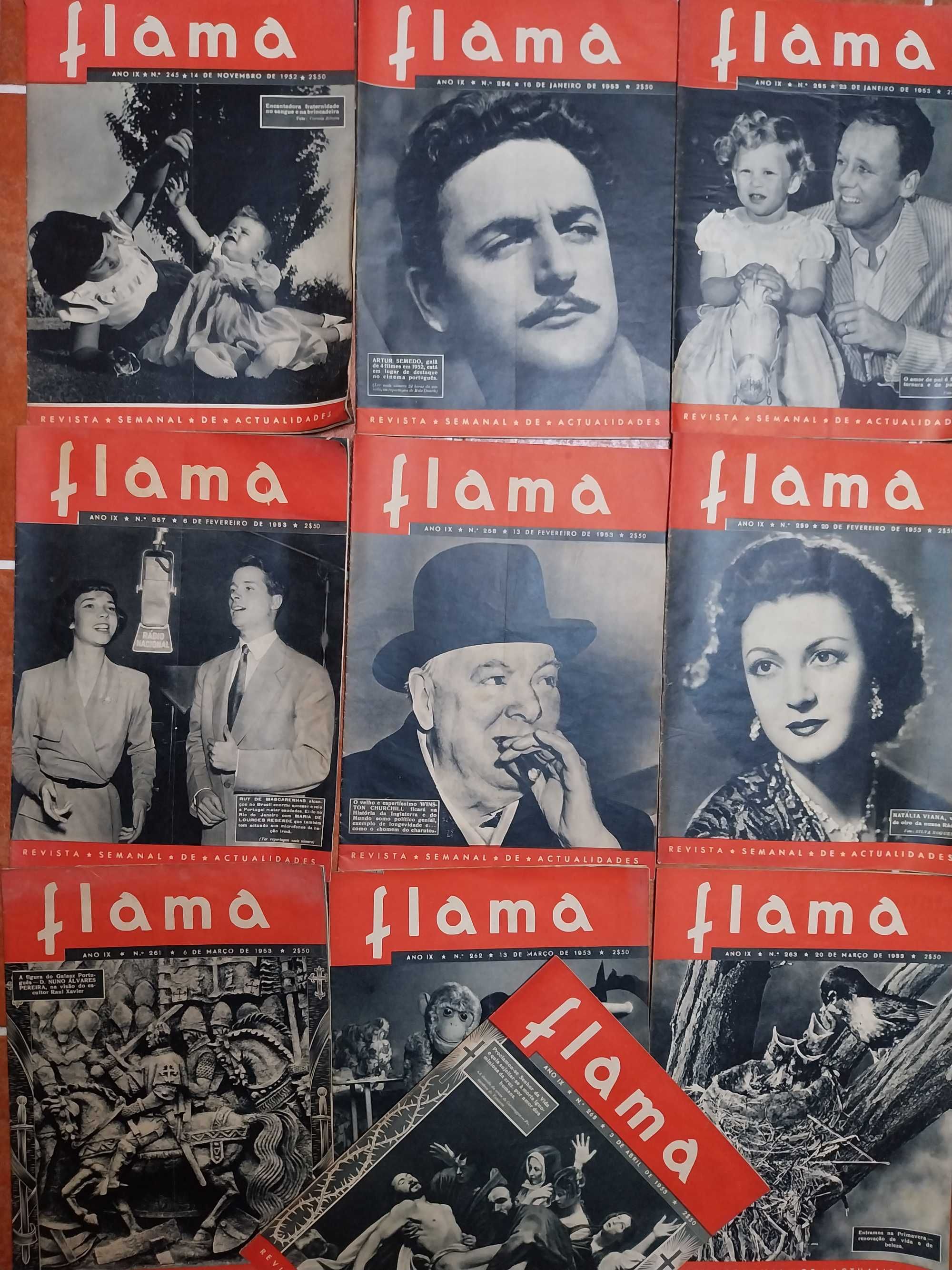 revistas: Flama (dez edições, 1952 e 1953)