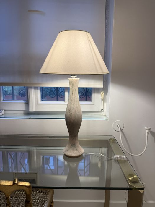 Candeeiro pedra mármore - electrificação nova led casquilho grosso