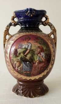 Antyk Anglia Harley Jones Royal Vienna wazon scenka ceramika