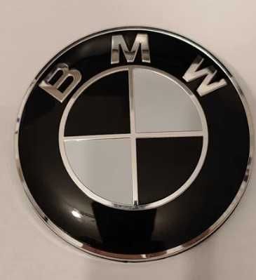 BMW emblemat znaczek logo na maskę klapę 82mm E46 E60 X3 X5 CZARNY