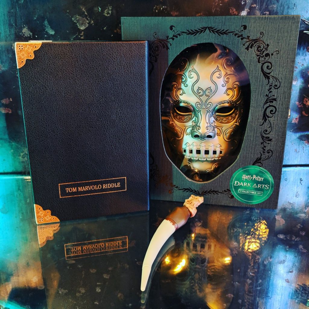 Harry Potter máscara Devoradores da Morte + caderno Tom Ridley + dente