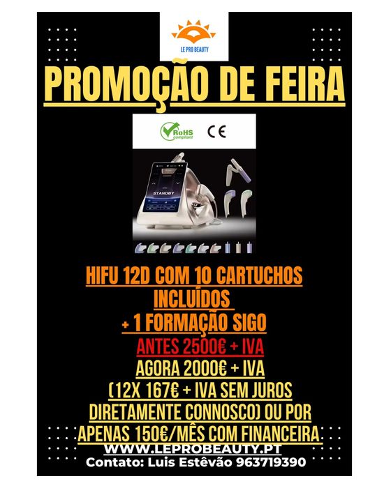 Hifu 12D MPT Portátil + 1 ano garantia + Curso Dgert