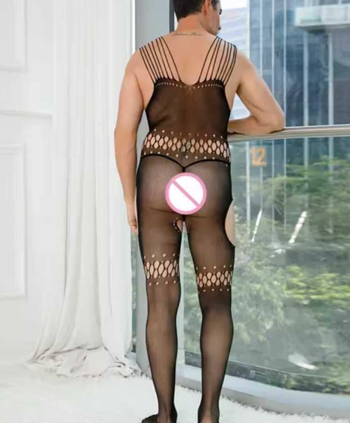 MĘSKA bielizna erotyczna seksowny bodystocking komplet