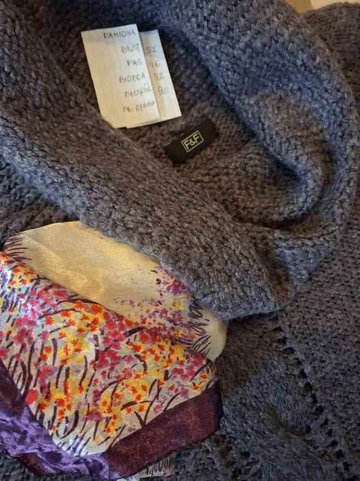 Sukienka tunika sweterkowa mocno uciagliwa F&F spokojny fiolet r uniw