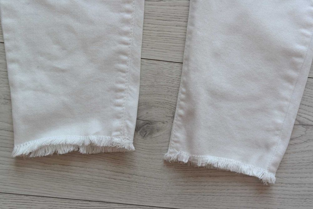 białe spodnie~ jeansy~ rurki~ dziury~ Skinny~ Pimkie r.34/36