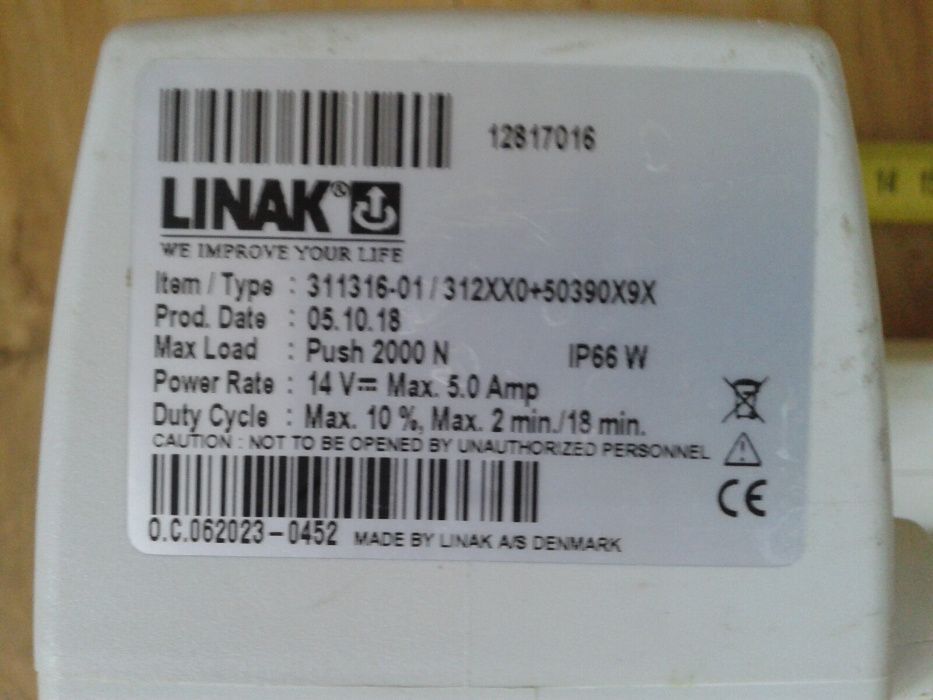 Siłownik elektryczny Podnośnik Linak do bramy itp silnik 12/24V
