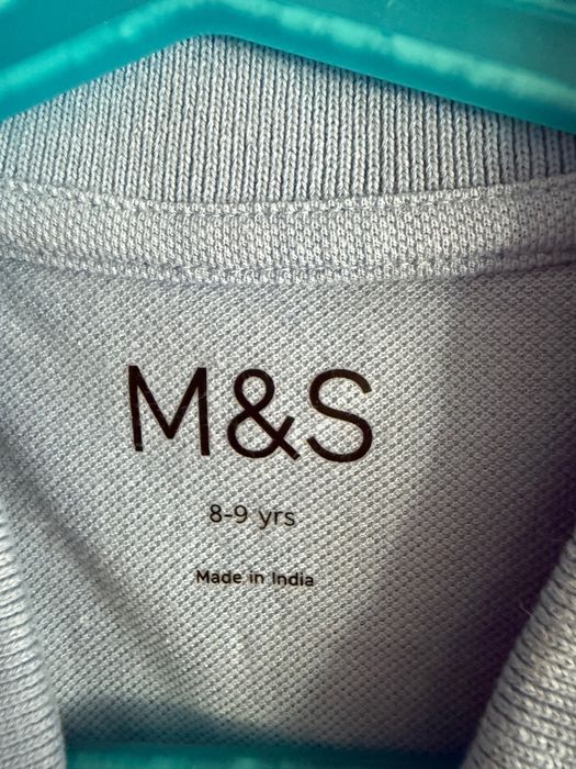 Koszulka Polo niebieska m&s 2szt 8/9 lat