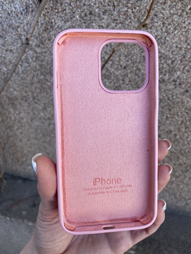 Чехол рожевий на айфон iphone 13 pro silicone case із мікрофіброю