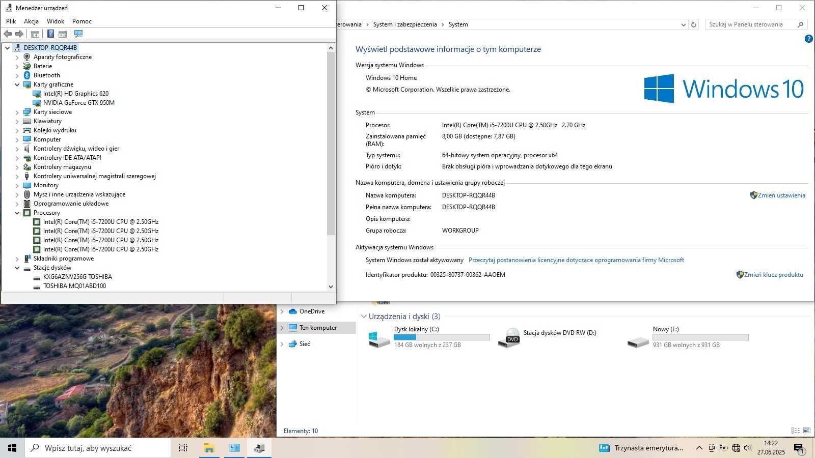 Acer E5-774G 17.3' i5 7th/8GB/SSD/HDD/GTX950/Win 10