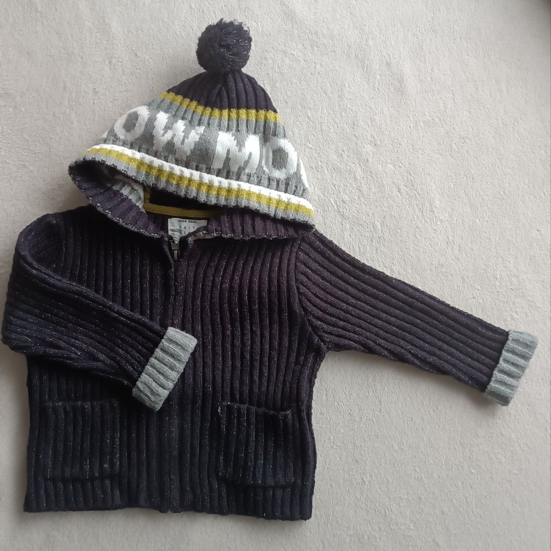 Sweter kardigan z kapturem Zara Baby rozmiar 80