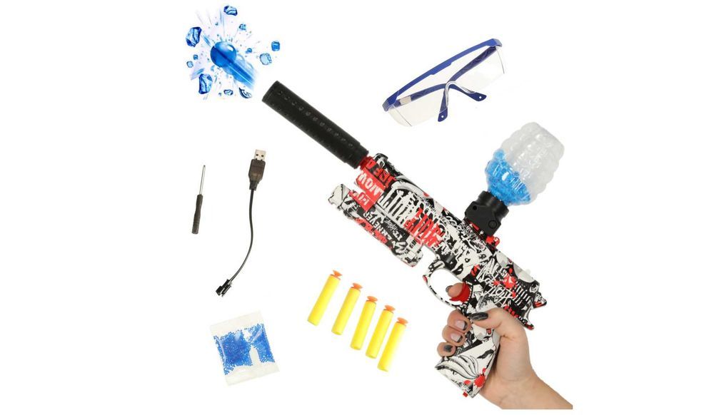 Pistolet Elektryczny Na Kulki Żelowe Glock Gel Blaster Gun USB +Naboje