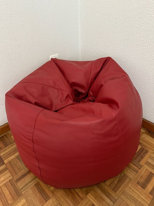 Puff em pele Vermelho (Óptimo Estado)