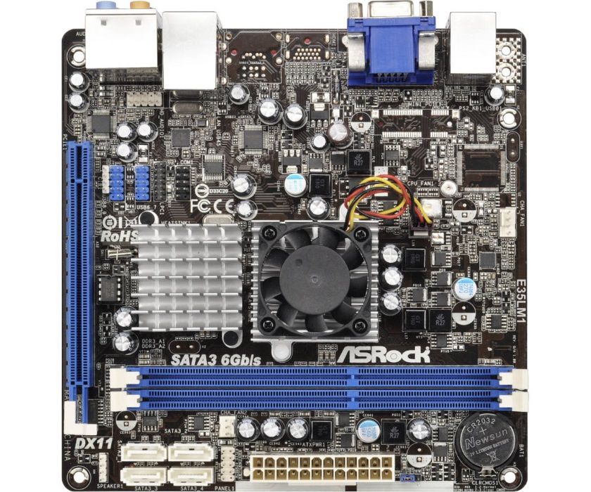 Motherboard Mini Asrock E35LM1 All In One - ideal p/ Freenas / Truenas