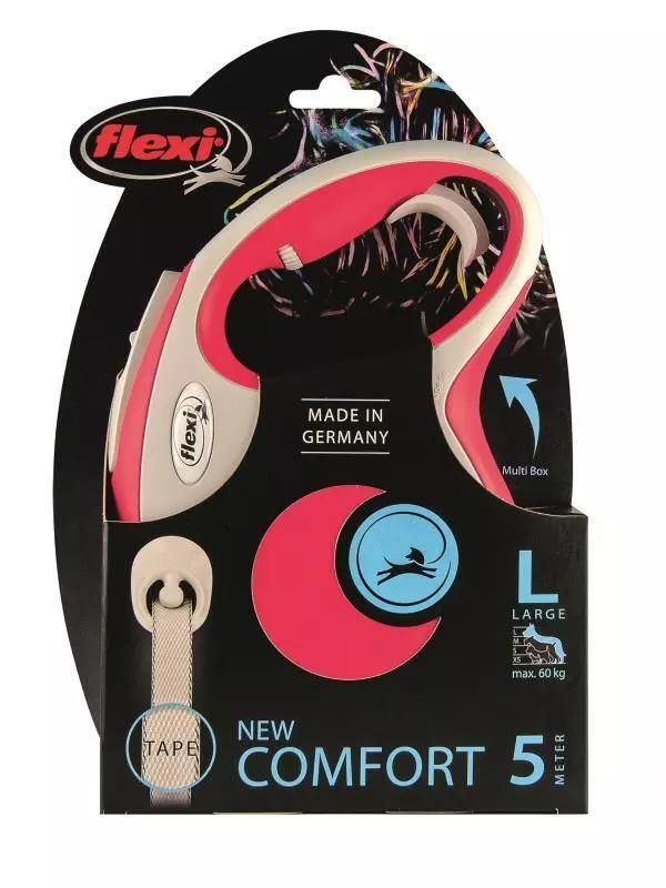 FLEXI Smycz automatyczna New Comfort L taśma 5m