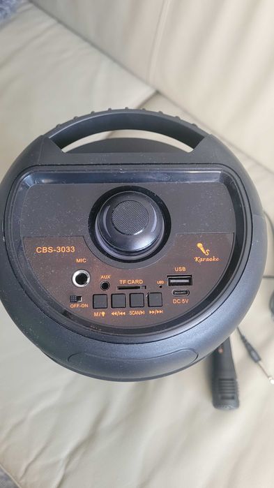 Głośnik bluetooth z podświetleniem LED + mikrofon do karaoke