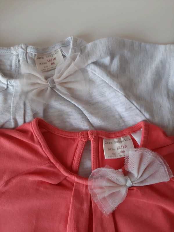 Zara bluzeczki na krotki rekaw x2 szt rozm.86